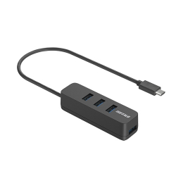 商品画像:USB-C 3.2Gen1バスパワー上挿しハブ 磁石付 ブラック BSH4U320C1BK