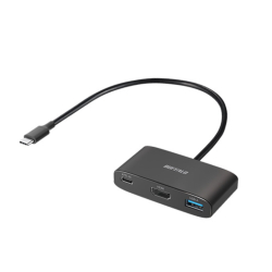 商品画像:USB-C 3.2Gen1バスパワー3ポートハブPD対応 ブラック BSH3U330C1PBK