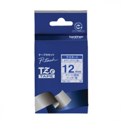 商品画像:TZeテープ ピータッチ専用テープ(透明テープ/青字)12mm TZE-133