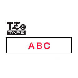 商品画像:TZeテープ ピータッチ専用テープ(白テープ/赤字)9mm TZE-222