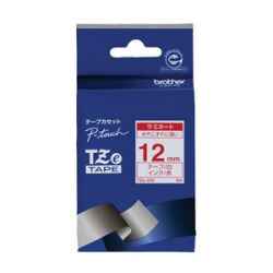 商品画像:TZeテープ ピータッチ専用テープ(白テープ/赤字)12mm TZE-232
