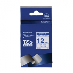 商品画像:TZeテープ ピータッチ専用テープ(白テープ/青字)12mm TZE-233