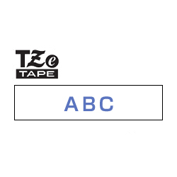 商品画像:TZeテープ ピータッチ専用テープ(白テープ/青字)18mm TZE-243