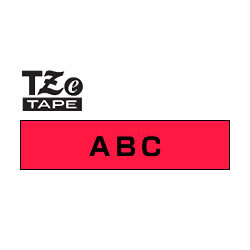 商品画像:TZeテープ ピータッチ専用テープ(赤テープ/黒字)12mm TZE-431