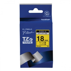 商品画像:TZeテープ ピータッチ専用テープ(黄テープ/黒字)18mm TZE-641