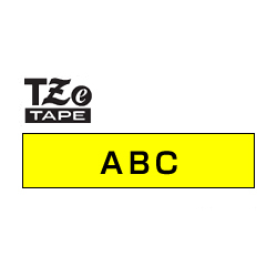 商品画像:TZeテープ ピータッチ専用テープ(蛍黄テープ/黒字)12mm TZE-C31
