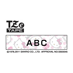 商品画像:TZeテープ ピータッチ専用テープ(ハローキティホワイト/黒字) 12mm TZE-HW31
