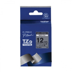 商品画像:TZeテープ ピータッチ専用テープ (つや消し銀テープ/黒字)12mm TZE-M931