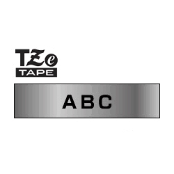 商品画像:Tzeテープ ピータッチ専用テープ(つや消し銀テープ/黒字)18mm TZE-M941