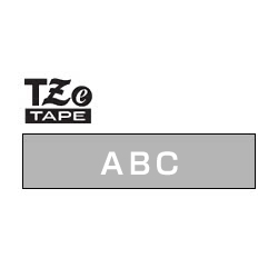 商品画像:TZeテープ ピータッチ専用テープ おしゃれテープラミネートつや消し(ライトグレーテープ/白字)12mm TZE-MQL35