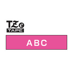 商品画像:TZeテープ ピータッチ専用テープ おしゃれテープラミネートつや消し(ベリーピンクテープ/白字)12mm TZE-MQP35