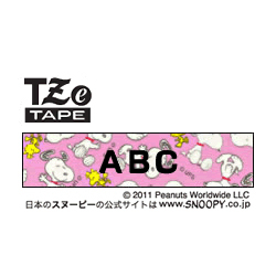 商品画像:TZeテープ ピータッチ専用テープ(スヌーピーピンク/黒字)12mm TZE-UP31