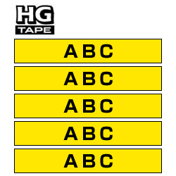 商品画像:HGeテープ ピータッチ専用テープ(強粘着/黄テープ/黒字)12mm5個入り HGE-S631V