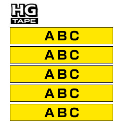 商品画像:HGeテープ ピータッチ専用テープ(強粘着/黄テープ/黒字)18mm5個入り HGE-S641V