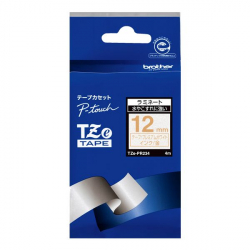 商品画像:TZeテープ ピータッチ専用おしゃれテープ プレミアムタイプ(プレミアムホワイトテープ/金字)12mm TZE-PR234