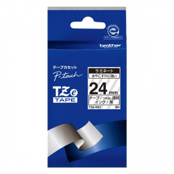 商品画像:TZeテープ ピータッチ専用ラミネートつや消し(透明テープ/黒字)24mm TZE-M51