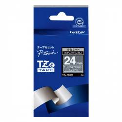 商品画像:TZeテープ ピータッチ専用おしゃれテープ プレミアムタイプ(プレミアムシルバーテープ/白字)24mm TZE-PR955