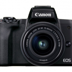 商品画像:<EOS Kiss>Canon デジタル一眼レフカメラ EOS Kiss M2・EF-M15-45 IS STM レンズキット(2410万画素/EF-Mマウント/ブラック)[4725C002] EOSKISSM2BK-1545ISSTMLK