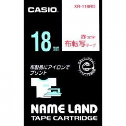 商品画像:ネームランドテープ(18mm/赤字で布に転写/5m) XR-118RD