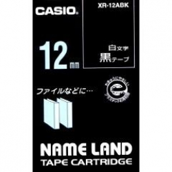 商品画像:ネームランドテープ(12mm/黒に白字/長さ8m) XR-12ABK