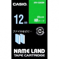 商品画像:ネームランドテープ(12mm/緑に白字/長さ8m) XR-12AGN