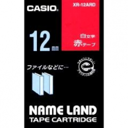 商品画像:ネームランドテープ(12mm/赤に白字/長さ8m) XR-12ARD