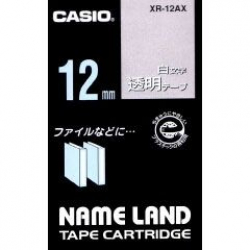 商品画像:ネームランドテープ(12mm/透明に白字/長さ8m) XR-12AX