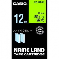 商品画像:ネームランドテープ(12mm/蛍光緑に黒字/長さ5.5m) XR-12FGN