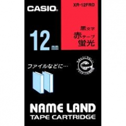 商品画像:ネームランドテープ(12mm/蛍光赤に黒字/長さ5.5m) XR-12FRD