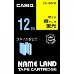 商品画像:ネームランドテープ(12mm/蛍光黄に黒字/長さ5.5m) XR-12FYW