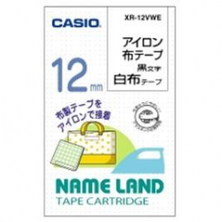 商品画像:ネームランドテープ(12mm/白に黒字のアイロン布テープ/3.5m) XR-12VWE