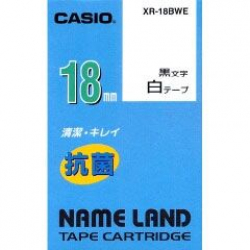 商品画像:ネームランドテープ(18mm/白に黒字/抗菌テープ/5.5m) XR-18BWE