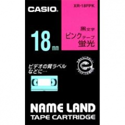 商品画像:ネームランドテープ(18mm/蛍光ピンクに黒字/長さ5.5m) XR-18FPK