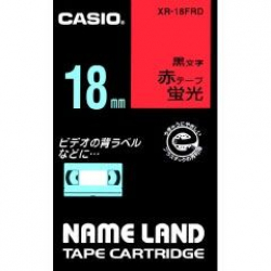 商品画像:ネームランドテープ(18mm/蛍光赤に黒字/長さ5.5m) XR-18FRD