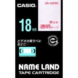 商品画像:ネームランドテープ(18mm/透明に赤字/長さ8m) XR-18XRD