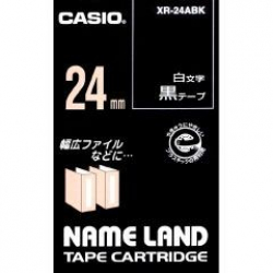 商品画像:ネームランドテープ(24mm/黒に白字/長さ8m) XR-24ABK