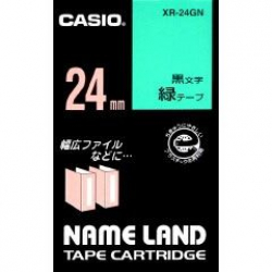 商品画像:ネームランドテープ(24mm/緑に黒字/長さ8m) XR-24GN