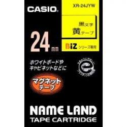 商品画像:ネームランドテープ(24mm/黄に黒字/マグネットテープ/1.5m) XR-24JYW