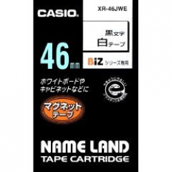 商品画像:ネームランドテープ(46mm/白に黒字/マグネットテープ/1.5m) XR-46JWE