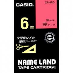 商品画像:ネームランドテープ(6mm/赤に黒字/長さ8m) XR-6RD