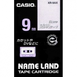 商品画像:ネームランドテープ(9mm/透明に白字/長さ8m) XR-9AX