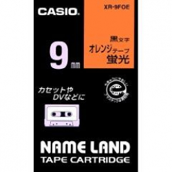 商品画像:ネームランドテープ(9mm/蛍光オレンジに黒字/長さ5.5m) XR-9FOE