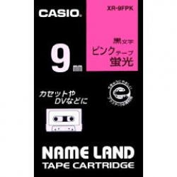 商品画像:ネームランドテープ(9mm/蛍光ピンクに黒字/長さ5.5m) XR-9FPK