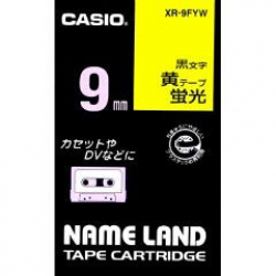 商品画像:ネームランドテープ(9mm/蛍光黄に黒字/長さ5.5m) XR-9FYW