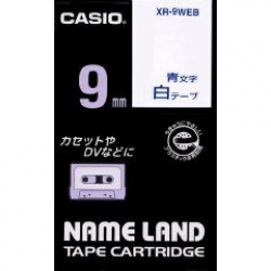 商品画像:ネームランドテープ(9mm/白に青字/長さ8m) XR-9WEB