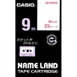 商品画像:ネームランドテープ(9mm/白に赤字/長さ8m) XR-9WER
