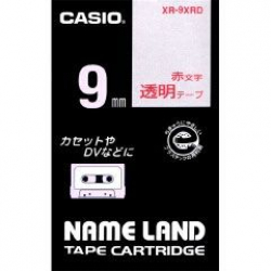 商品画像:ネームランドテープ(9mm/透明に赤字/長さ8m) XR-9XRD