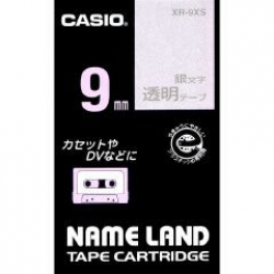 商品画像:ネームランドテープ(9mm/透明に銀字/長さ8m) XR-9XS