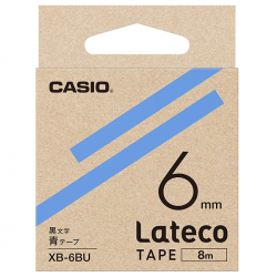 商品画像:Lateco用テープ 6mm 青/黒文字 XB-6BU