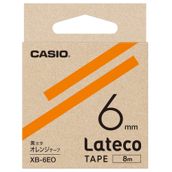 商品画像:Lateco用テープ 6mm オレンジ/黒文字 XB-6EO